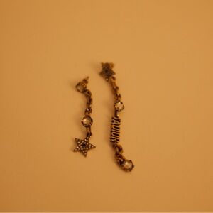 Dior Gold and Silver Star Earrings